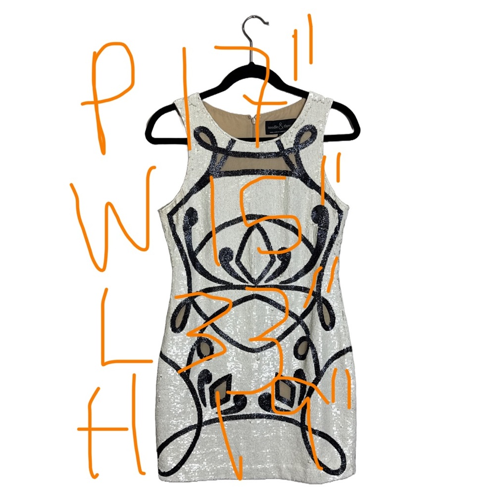 Needle & Thread Hand-Embellished Sequin Mini Dress | US 6 - Picture 3 of 8